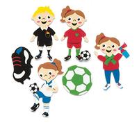 Baker Ross AR505 Football Foam Stickers (Pack of 120), Asst Colours
