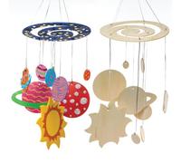 Baker Ross AR676 Make Your Own Solar System Model Kit - Pack of 2, Planet Mobile Kit, STEM Science Model, Space Craft