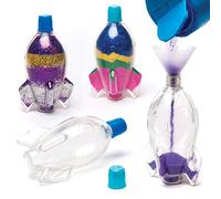 Baker Ross AR689 Rocket Sand Art Bottles-Pack of 5, for Kids Crafting and Decoration Making, Transparent