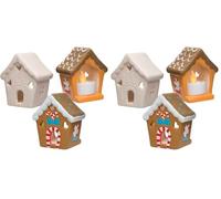 Baker Ross AR693 Gingerbread House Ceramic Tealight Holder Kits, for Kids Christmas Crafts and Gifts (Box of 3), Assorted (Pack of 2)