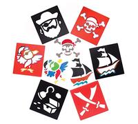 Baker Ross AR943 Plastic Pirate Stencils, Ideal for Kids to Create and Design Pirate Themed Books, Cards and Pictures, Perfect for Home, School and Craft Group Projects (Pack of 6), Asst Colours