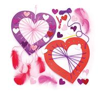 Baker Ross AR996 Heart Dreamcatcher Kits (Pack of 4) For Kids to Make, Display or Gift For Mothers Day/Valentines Day