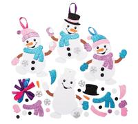 Baker Ross AT160 Snowman Mix & Match Decoration Kits, Christmas Arts and Crafts, Assorted, 6 Count (Pack of 1)