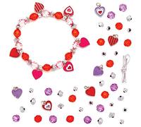 Baker Ross AT418 Heart Charm Bracelet Kits - Pack of 3, Creative Valentine's Day Art And Craft Supplies For Kids To Make And Decorate