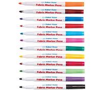 Baker Ross AT481 Fabric Pens - Pack of 12, Assorted Selection of Markers for Cloth and Fabric for Kids Arts and Crafts,Pink