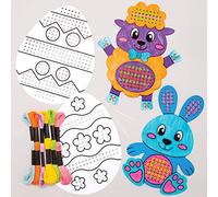 Baker Ross AT505 Easter Colour-in Cross Stitch Kits (5 Pack), 1.0 cm*28.0 cm*19.0 cm