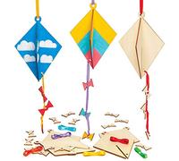 Baker Ross AT675 Wooden 3D Kites - Pack of 6, for Kids Arts and Crafts Projects to Make, Decorate and Play with