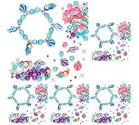 Baker Ross AT681 Mermaid Charm Bracelet Kits, for Kids Arts and Crafts Projects (Pack of 15), Assorted