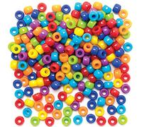 Baker Ross AT703 Pony Bead Craft Pack, Arts and Crafts and Jewellery Making (Pack of 800 Pieces), Blue,Green,Orange,Red,Violet