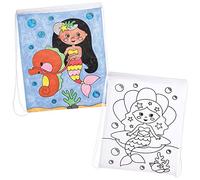 Baker Ross AT715 Mermaid Colour in Fabric Drawstring Back - Packs - Pack of 3, for Kids to Personalize