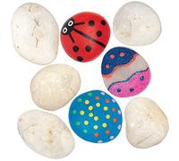 Baker Ross AT759 White Painting Stones - Pack of 20, Pebbles for Painting, Great Painting Kit for Kids with White Decorative Stones and Pebbles for Crafts