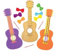 Baker Ross AT812 Guitar Sewing Kits for Beginners - Pack of 3, Wooden Guitar Craft Kits for Kids Arts and Crafts Projects