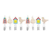 Baker Ross AT868 Seaside Wooden Wind Chimes - Pack of 8, Perfect for Children to Design and Decorate, Ideal for School, Home Craft and Group Activities