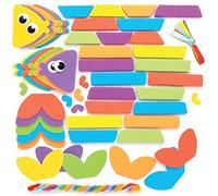 Baker Ross AT918 Fish Stacking Mix & Match Kits - Pack of 6, Creativity for Kids Arts and Crafts Projects