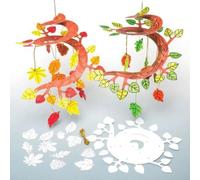 Baker Ross Autumn Colour-in Spiral Mobiles (Pack of 5), Perfect for Children to Design and Decorate, Ideal for School, Craft Groups, Party Crafting and Home Crafting