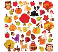 Baker Ross Autumn Foam Stickers - Pack of 100, Nature-inspired, Woodland-themed, Reusable, Colourful, Polyurethane Foam, Stickers for Arts and Crafts, Decoration, Paper