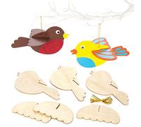 Baker Ross AV478 3D Wooden Birds Craft Project - Ideal for Kids' Arts and Crafts, Educational Toys, Gifts, Keepsakes and More (Pack of 6)