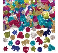 Baker Ross AV640 Jumbo Sequins - Pack of 80g, Assorted Colours, Craft Sequins, Embellishments, Jewellery Making, Card Making