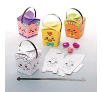Baker Ross AW142 Easter Colour in Treat Boxes, Easter Crafts for Kids to Assemble, Decorate and Use for Easter Egg Hunting (Pack of 12)