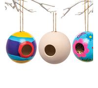Baker Ross AW304 Ceramic Round Bird Houses (Box of 2) Spring Themed Crafts for Kids to Decorate and Personalise