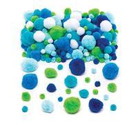 Baker Ross AW363 Ocean Colours Pom Value Pack of 200, Assorted