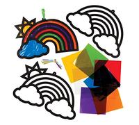 Baker Ross AW409 Rainbow Stained Glass Decorations Kits (Pack of 6)