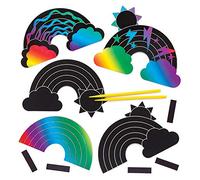 Baker Ross AW422 Rainbow Scratch Art Magnets (Pack of 10), Black