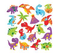 Baker Ross AW487 Dinosaur Foam Stickers (Pack of 120), Asst Colours