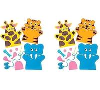 Baker Ross AW642 Jungle Animal Hand Puppet Sewing Kits (Pack of 8)