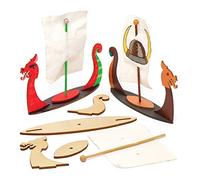 Baker Ross AW671 Viking Longboat Kits (Pack of 3), Wooden
