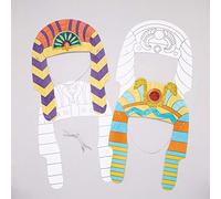Baker Ross AW704 Colour-In Pharaoh Headdress (Pack of 8), White