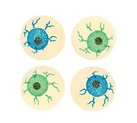 Baker Ross AW950 Eye Ball Bouncy Ball - Pack Of 6, Glow In The Dark Bouncy Rubber Toy for Halloween Trick or Treats