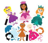 Baker Ross AX123 Princess Mix and Match Magnet Kits - Pack of 8, Assorted Colours, Foam Craft Set, Fridge Magnets, Activity Set