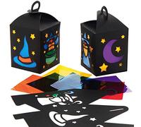 Baker Ross AX203 Halloween Wizard Lantern Kits - Pack of 4, Halloween Paper Crafts for Kids, Halloween Decoration Crafts