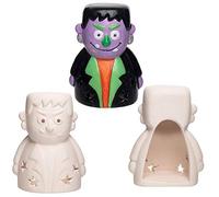 Baker Ross AX238 Halloween Ceramic Tealight Holders - Pack of 3, Decorate and Display for Halloween Decorations, Ideal Kids Arts and Crafts Project
