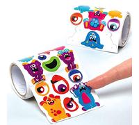 Baker Ross AX252 Monster Bunch Sticker Rolls - Pack of 600, Kids Halloween Stickers, Halloween Arts and Crafts Supplies for Kids