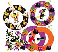 Baker Ross AX256 Halloween Wreath Kits - Pack of 3, Kids Wreath Ring to Design and Decorate, Great for Halloween Decorations, Ornaments, Door Plaques and Party Activities