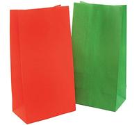 Baker Ross AX299 Plain Bags - Pack of 12, Festive Coloured Paper Party Bag to Wrap Children’s Gifts, Lucky Dips and Prizes, Santa's Grotto and Home Decoration