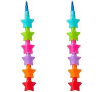 Baker Ross AX331 Star Swap Point Crayon For Kids - Pack of 16,Coloured Pencils for Kids to Add to their Pencil Cases, Craft Supplies or Party Favours,Orange,Blue,White,Green,Pink,Red,Black,Purple