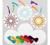 Baker Ross AX417 Star Weaving Decoration Kits - Pack of 8, Introductory Sewing for Beginners and for Kids Arts and Crafts Projects