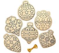 Baker Ross AX527 DIY Christmas Bauble Decoration for Kids - Pack of 12, Kids Baubles Ideal for School, Craft Groups, Sunday School, Home Crafting