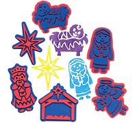 Baker Ross AX581 Nativity Foam Stampers - Pack of 10, Stamp Set for Children, Ideal for Kids Arts and Crafts Projects, Nativity