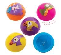 Baker Ross AX605 Dinosaur Jumping Toys - Pack of 12, Small Popping Disc Toy with Fun Dino Characters, Perfect for Kids Party Bag Fillers or Gift Ideas