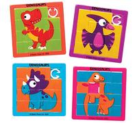 Baker Ross AX611 Dinosaur Sliding Puzzles - Pack of 6, Entertainment For Kids Party Bags, Favours and Small Toys for Children