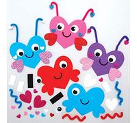 Baker Ross AX671 Love Bug Magnet Kits - Pack of 8, 12cm, Foam Crafts, Fridge Magnets, Assorted Designs, Activity Kits
