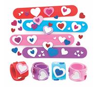 Baker Ross AX716 Heart Slap Bracelet Kits - Pack of 4, Kids Jewellery Making Craft Kits, Slap Bands Great for Children's Party Bag Fillers or Kids Pocket Money Toys