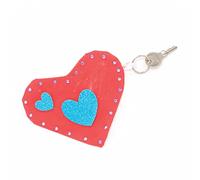 Baker Ross AX719 Heart Purse Keyrings - Pack of 4, Make Your Own Key Rings for Kids to Colour in, Make and Display