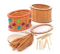Baker Ross AX732 Basket Weaving Kits - Pack of 2, Introductory Sewing for Beginners and for Kids Arts and Crafts Projects