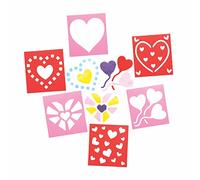 Baker Ross AX816 Heart Stencils - Pack of 8, Washable Plastic Paint Guide Set for Kids Painting Arts and Crafts Activities