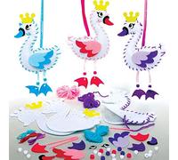 Baker Ross AX835 Swan Princess Sewing Decorations - Pack of 3, Great for Beginners, Children's Arts and Crafts Activities or Small Gifts